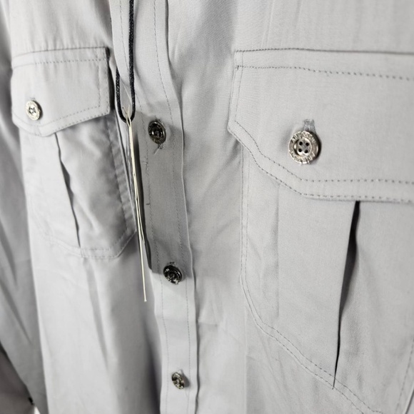 Ablanche New York Collection Large Grey Button Shirt Premium Quality - Picture 8 of 10